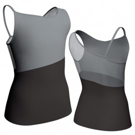 MLN: Lycra Sopra & Pizzo/Rete - T-shirt & Top bicolore bretelle con inserto trasparente MLN226