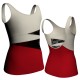 MLN: Lycra Sopra & Pizzo/Rete - T-shirt & Top bicolore senza maniche con inserto trasparente MLN120