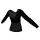 MLN: Lycra Sopra & Pizzo/Rete - T-shirt & Top bicolore maniche lunghe con inserto trasparente MLN228