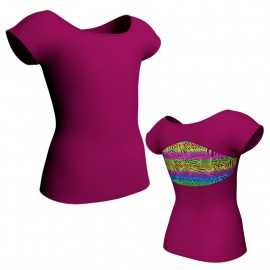 MDA: Lycra & Strisce - T-shirt & Top maniche aletta con inserto in lycra stampata MDA211