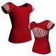 MDA: Lycra & Strisce - T-shirt & Top maniche aletta con inserto in lycra stampata MDA211T