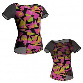 MFR: Fantasy Rete - T-shirt & Top in lycra fantasy manica corta con inserto in rete trasparente MFR111