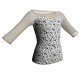 MSB: Lycra Pois & Rete - T-shirt & Top in lycra stampata maniche 3/4 con inserto in rete trasparente MSB105
