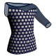 MSB: Lycra Pois & Rete - T-shirt & Top in lycra stampata Monospalla con inserto in rete trasparente MSB105SST