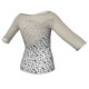 MSB: Lycra Pois & Rete - T-shirt & Top in lycra stampata maniche 3/4 con inserto in rete trasparente MSB105