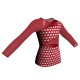 MSB: Lycra Pois & Rete - T-shirt & Top in lycra stampata maniche lunghe con inserto in rete trasparente MSB108