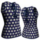 MSB: Lycra Pois & Rete - T-shirt & Top in lycra stampata senza maniche con inserto in rete trasparente MSB114