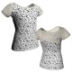 MSB: Lycra Pois & Rete - T-shirt & Top in lycra stampata manica corta con inserto in rete trasparente MSB208