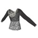 MSB: Lycra Pois & Rete - T-shirt & Top in lycra stampata maniche lunghe con inserto in rete trasparente MSB228