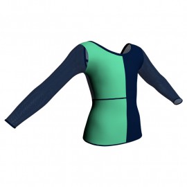 MLL: Lycra Sinistra & Pizzo/Rete - T-shirt & Top bicolore maniche lunghe con inserto in pizzo o rete MLL228