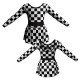 VEB: Lycra Pois Strisce Bubble - Vestito danza maniche lunghe con inserto in lycra stampata VEB228