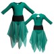 VEJ - Costume balletto bicolore maniche lunghe con inserto in rete o pizzo VEJ102
