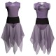 VEJ - Costume balletto bicolore senza maniche con inserto in rete o pizzo VEJ110SS