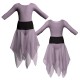 VEJ - Costume balletto bicolore maniche 3/4 con inserto in rete o pizzo VEJ116