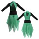 VEJ - Costume balletto bicolore maniche lunghe con inserto in rete o pizzo VEJ119