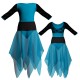 VEJ - Costume balletto bicolore maniche 3/4 con inserto in rete o pizzo VEJ128