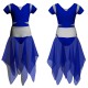 VEJ - Costume balletto bicolore manica corta con inserto in rete o pizzo VEJ115