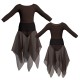 VEJ - Costume balletto bicolore maniche lunghe con inserto in rete o pizzo VEJ205