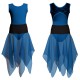 VEJ - Costume balletto bicolore senza maniche con inserto in rete o pizzo VEJ223