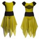 VEJ - Costume balletto bicolore maniche aletta con inserto in rete o pizzo VEJ240T