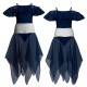 VEJ - Costume balletto bicolore bretelle con inserto in rete o pizzo VEJ2515
