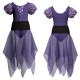 VEJ - Costume balletto bicolore maniche a palloncino con inserto in rete o pizzo VEJ2612