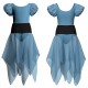 VEJ - Costume balletto bicolore maniche a palloncino con inserto in rete o pizzo VEJ2641