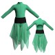 VEJ - Costume balletto bicolore maniche lunghe con inserto in rete o pizzo VEJ3095T