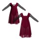 YUM - Costume balletto maniche lunghe con inserto in rete o pizzo YUM2532T