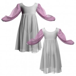 YUM - Costume balletto maniche lunghe con inserto in rete o pizzo YUM2633