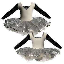 TUJ: Copritulle Summer - Tutù da ballerina maniche lunghe con inserto in rete o pizzo TUJ2532T