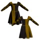 VEF: Lycra + Pannelli in Chiffon - Vestito danza bicolore maniche lunghe con inserto belen pro VEF2532T