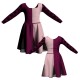 VEF: Lycra + Pannelli in Chiffon - Vestito danza bicolore maniche lunghe con inserto belen pro VEF2537T