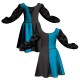VEF: Lycra + Pannelli in Chiffon - Vestito danza bicolore maniche lunghe con inserto belen pro VEF2633