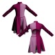 VEF: Lycra + Pannelli in Chiffon - Vestito danza bicolore maniche lunghe con inserto belen pro VEF3095T