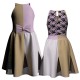 VEF: Lycra + Pannelli in Chiffon - Vestito danza bicolore bretelle con inserto belen pro VEFM1000