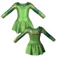 VEG: Lurex + Laminata - Vestito danza in lurex maniche lunghe con inserto VEG1019