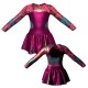 VEG: Lurex + Laminata - Vestito danza in lurex maniche lunghe con inserto VEG110