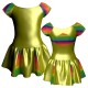 VEG: Lurex + Laminata - Vestito danza in lurex maniche aletta con inserto VEG240T