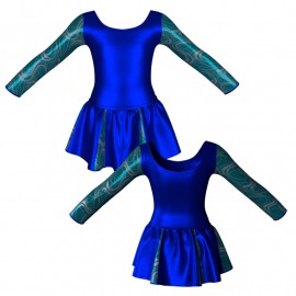 VEG: Lurex + Laminata - Vestito danza in lurex maniche lunghe con inserto VEG405T