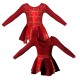VEP: Lurex + Laminata - Vestito danza in Lurex maniche lunghe con inserto in rete o pizzo VEP228