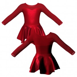 VEP: Lurex + Laminata - Vestito danza in Lurex maniche lunghe con inserto in rete o pizzo VEP1019