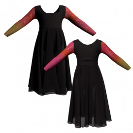 YUO - Costume balletto maniche lunghe con inserto in lurex YUO2537T