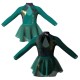 Costumi Danza Moderna - Vestito danza in Lurex maniche lunghe con inserto in rete o pizzo VEI119