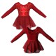 Costumi Danza Moderna - Vestito danza in Lurex maniche lunghe con inserto in rete o pizzo VEI228