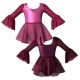 Costumi Danza Moderna - Vestito danza in Lurex maniche lunghe con inserto in rete o pizzo VEI2508