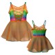 Costumi Danza Moderna - Vestito danza in Lurex bretelle con inserto in rete o pizzo VEI2624