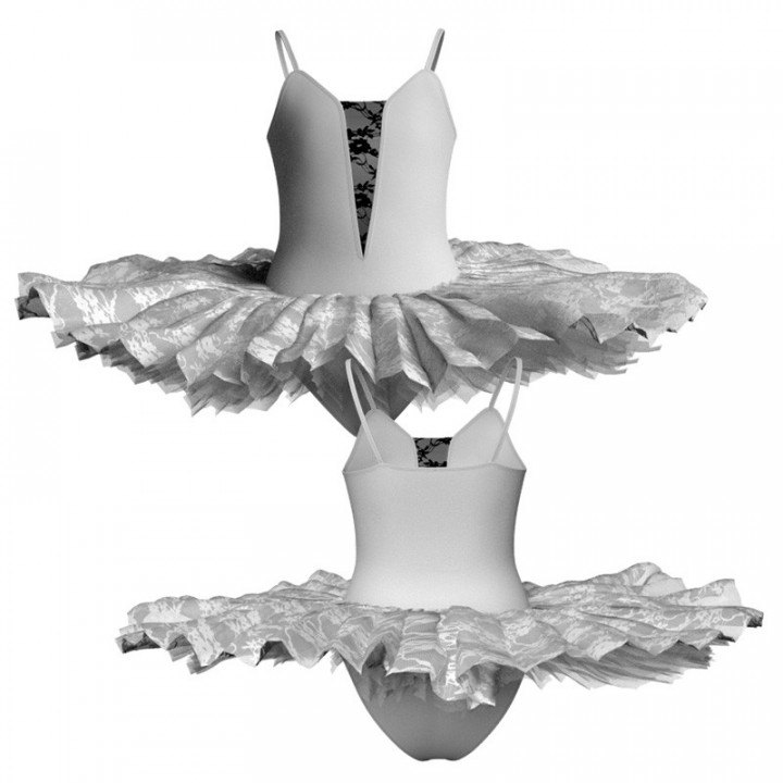 TUT: Copritulle Pizzo - Tutù ballerina professionale bretelle con inserto in rete o pizzo TUT-P2609