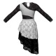 YUF - Costume balletto maniche lunghe con inserto in rete o pizzo YUF108