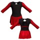 VEW: Lurez + Laminata - Vestito danza maniche lunghe con inserto in lurex VEW102